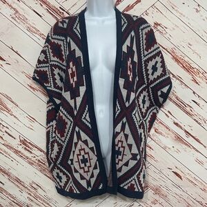 NWT Natural Reflections open front Aztec print cardigan